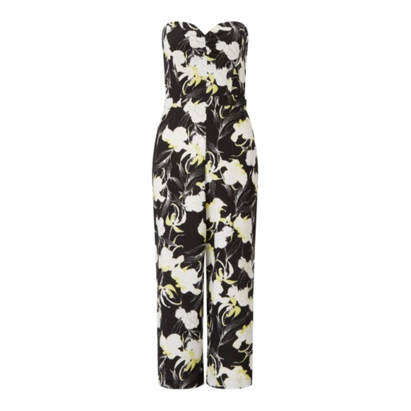 Miss Selfridge Black, Yellow, & White Floral Jumpsuit - Picture 4 of 8